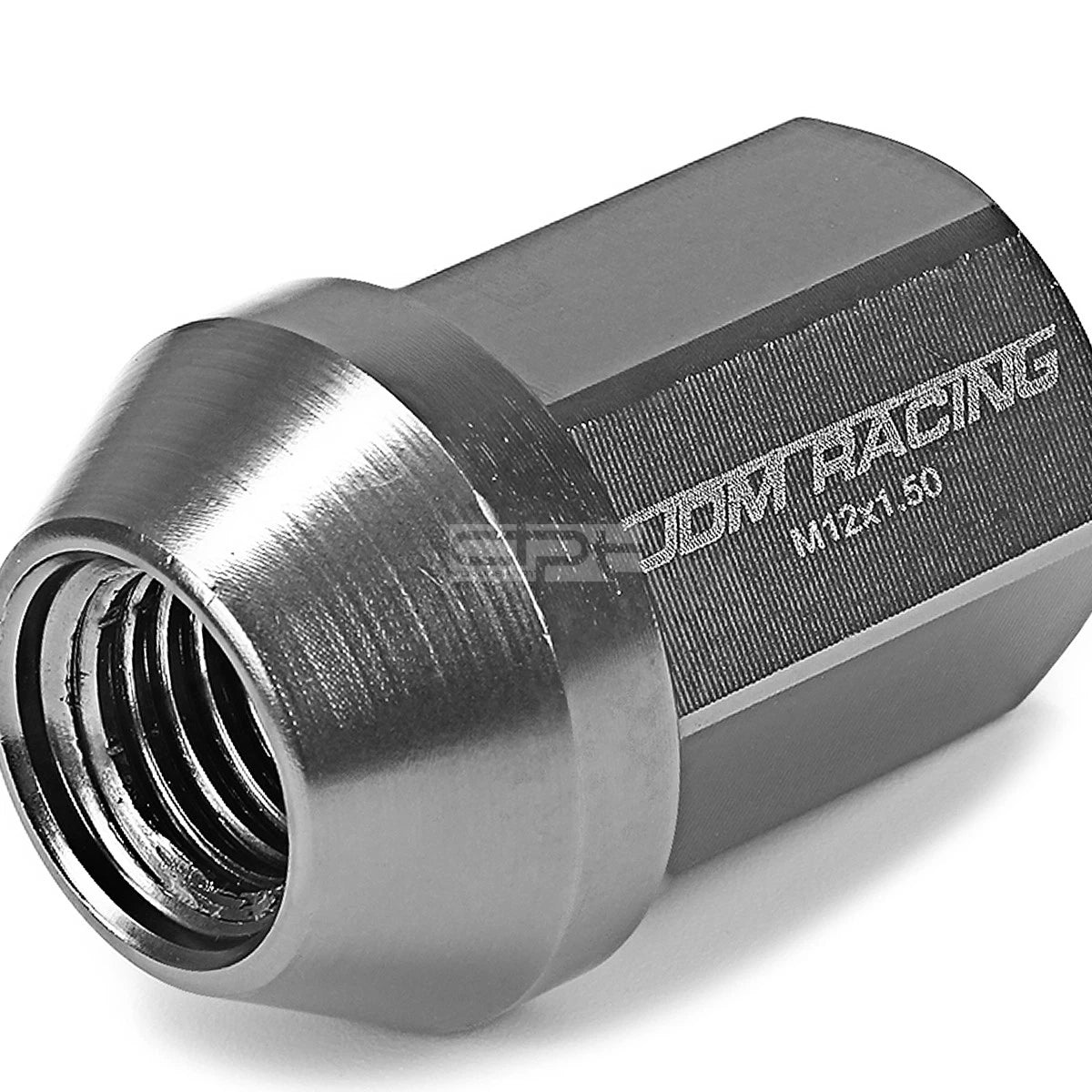Set of 20 Closed End M12x1.5 35mm Tall Gun Metal Aluminum Lug Nuts + Adapter
