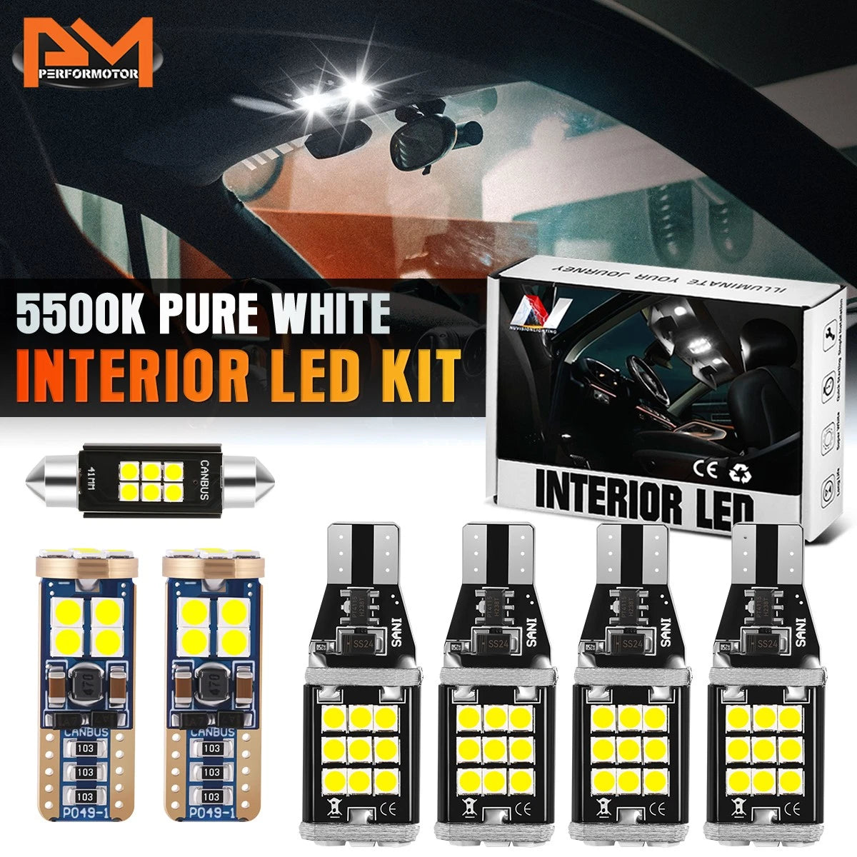 LED Dome License Plate Cargo Light Bulb Kit for Ford F150 (2004–2008) 7 Pcs