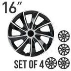 Set of 4 Black Universal Hub Caps for R16 Tire & Steel Rim