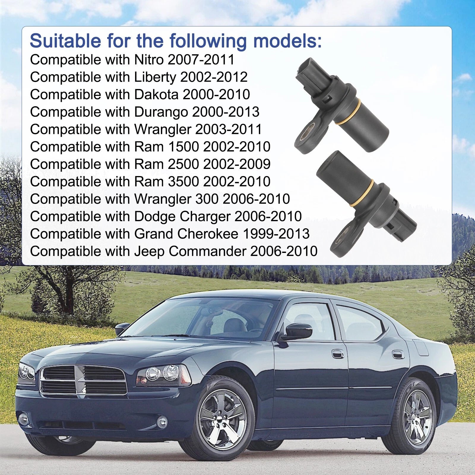 2X Input Output Transmission Speed Sensor for Dodge Durango Jeep Grand Cherokee