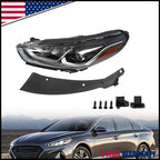 Halogen Headlight Assembly w/Bulb for Hyundai Sonata (2018–2019) Left Side