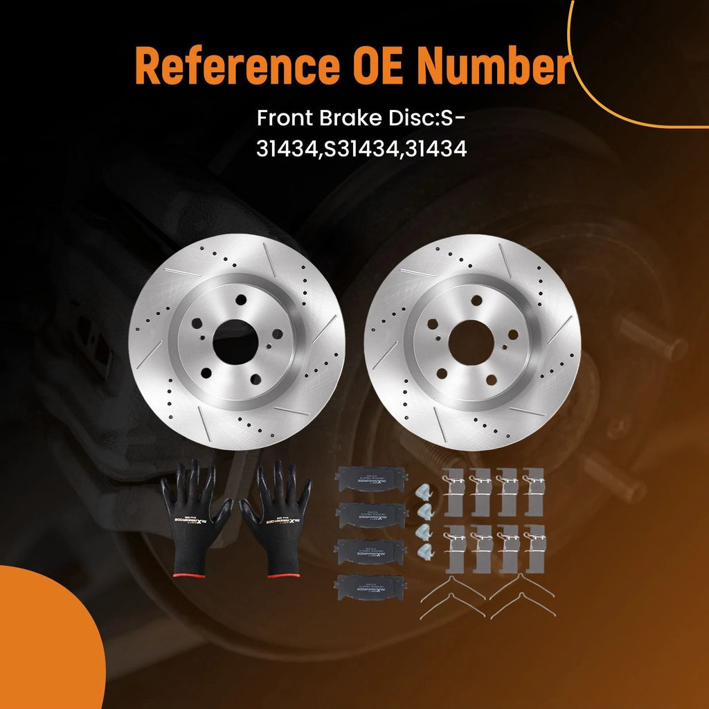 Front Brake Rotors & Pads Set for Toyota Avalon Camry/Lexus ES300h ES350 (2013–2020)