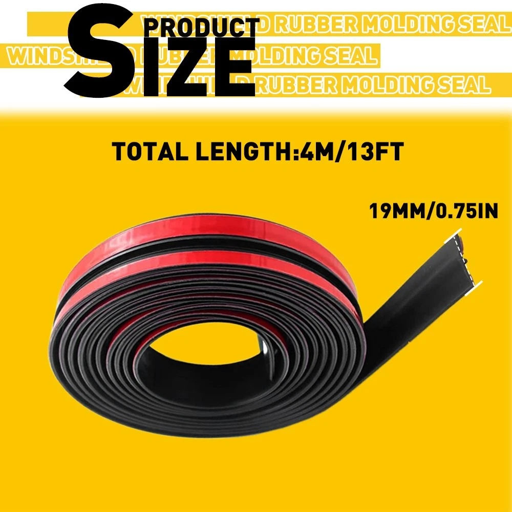 Set of 4 Window Windshield Trim Edge Moulding Rubber Seal for Car