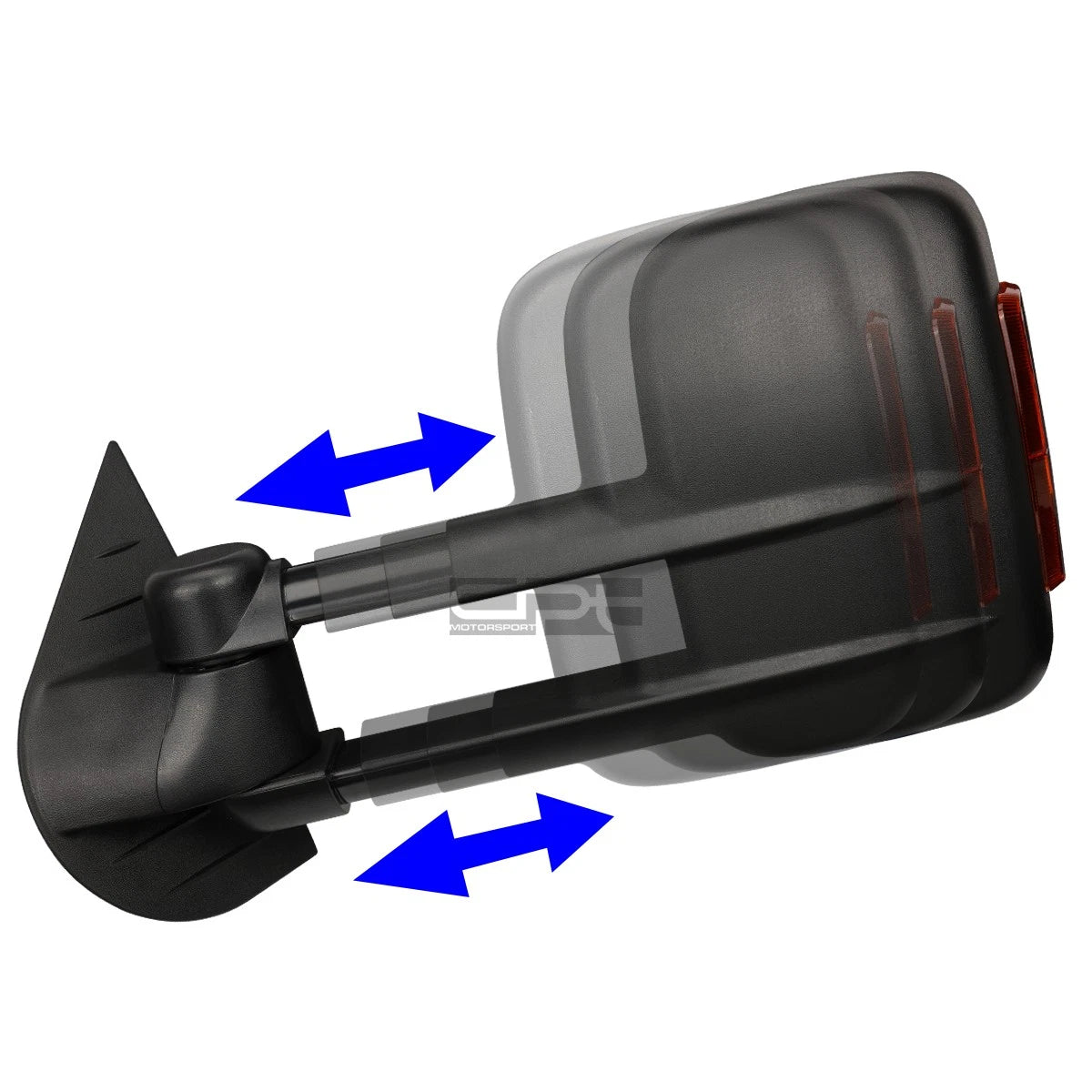Pair of Towing Mirrors for Silverado/Sierra (2007–2013) - Black, LED Signal