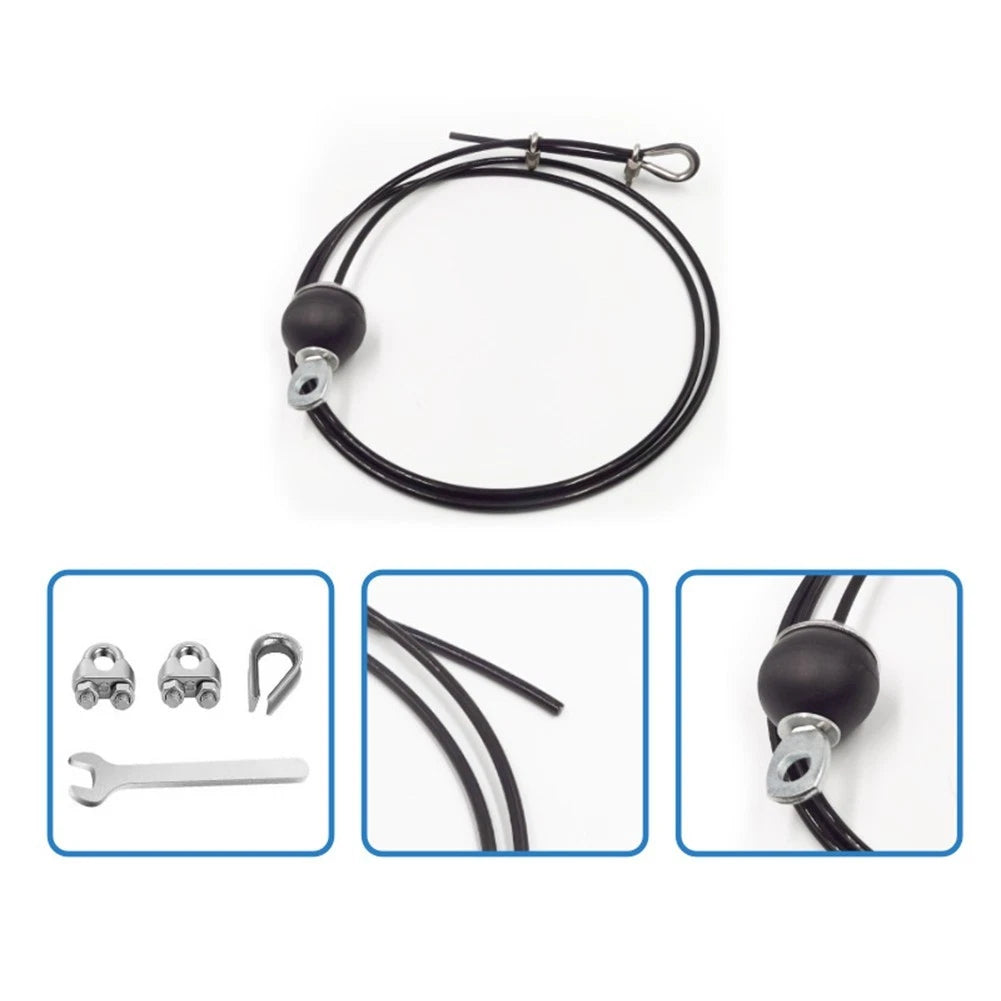 Set of 4 Pulley Cables for Home Gym (Plastic-coated Steel Wire)