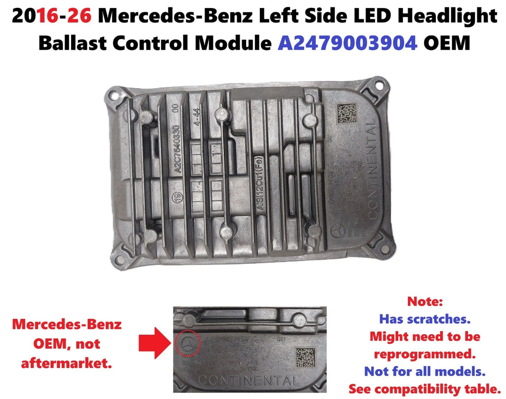 LED Headlight Ballast Control Module for Mercedes-Benz (2016–2026) A2479003904