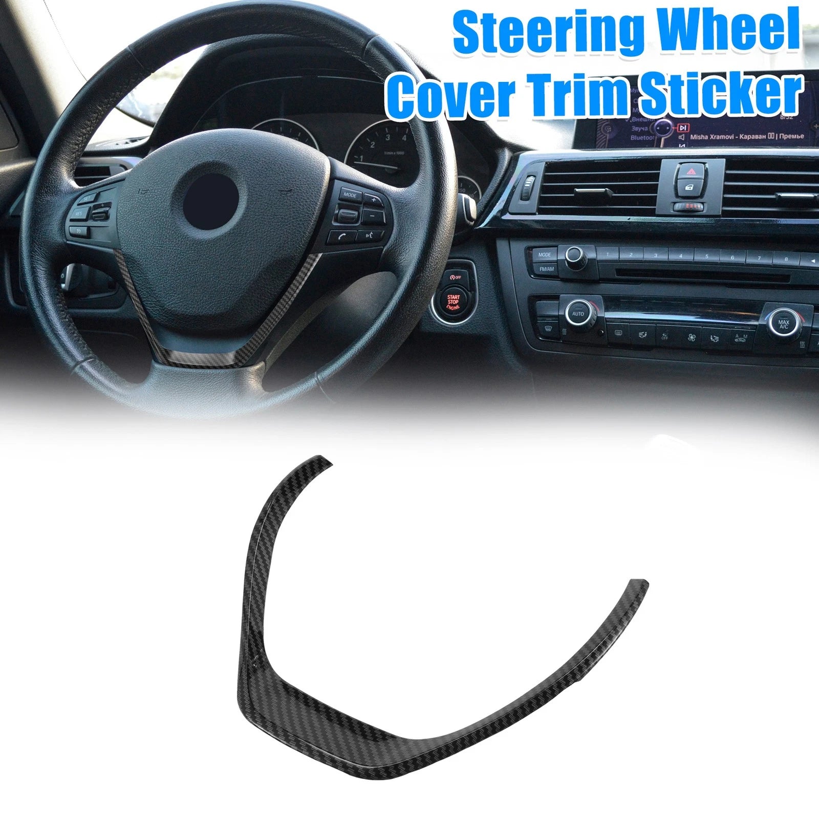 Carbon Fiber Pattern Steering Wheel Covers for BMW 3 Series 
