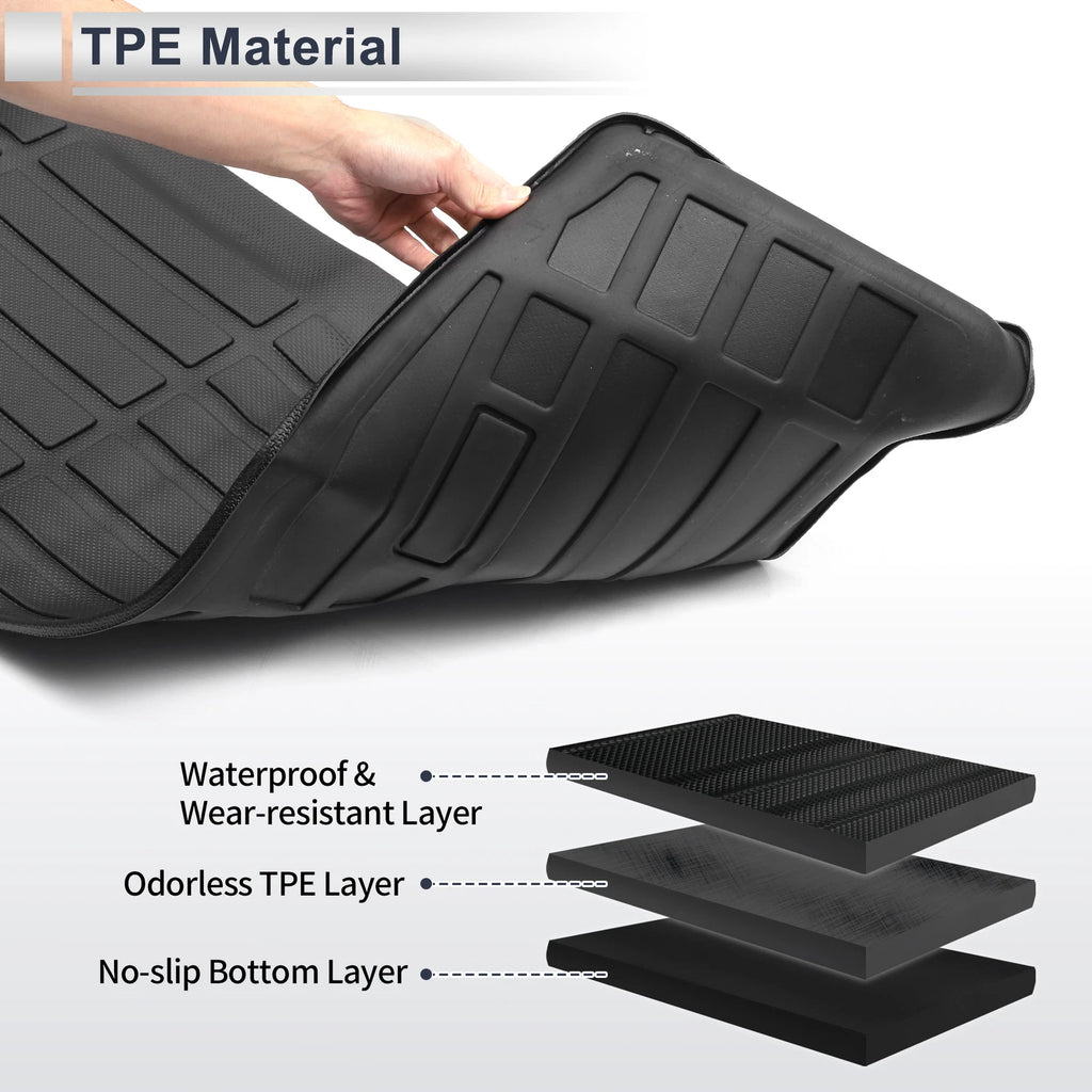 Cargo Liner Rear Trunk Mat for Hyundai Santa Fe (2024–2025) TPE Long Grid Pattern