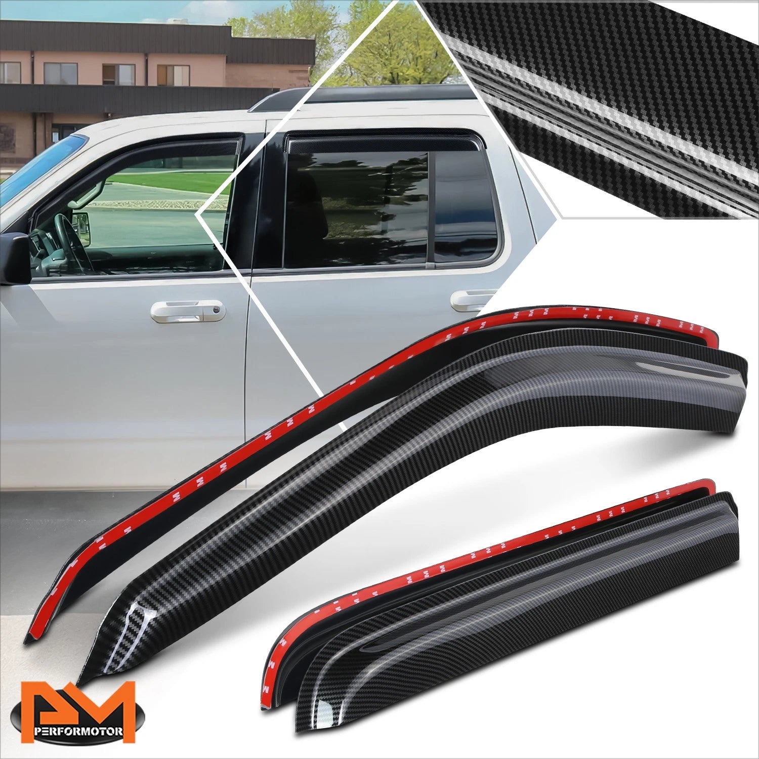 Tape-On Side Window Visors for Ford Explorer Mountaineer Aviator (2002–2010)