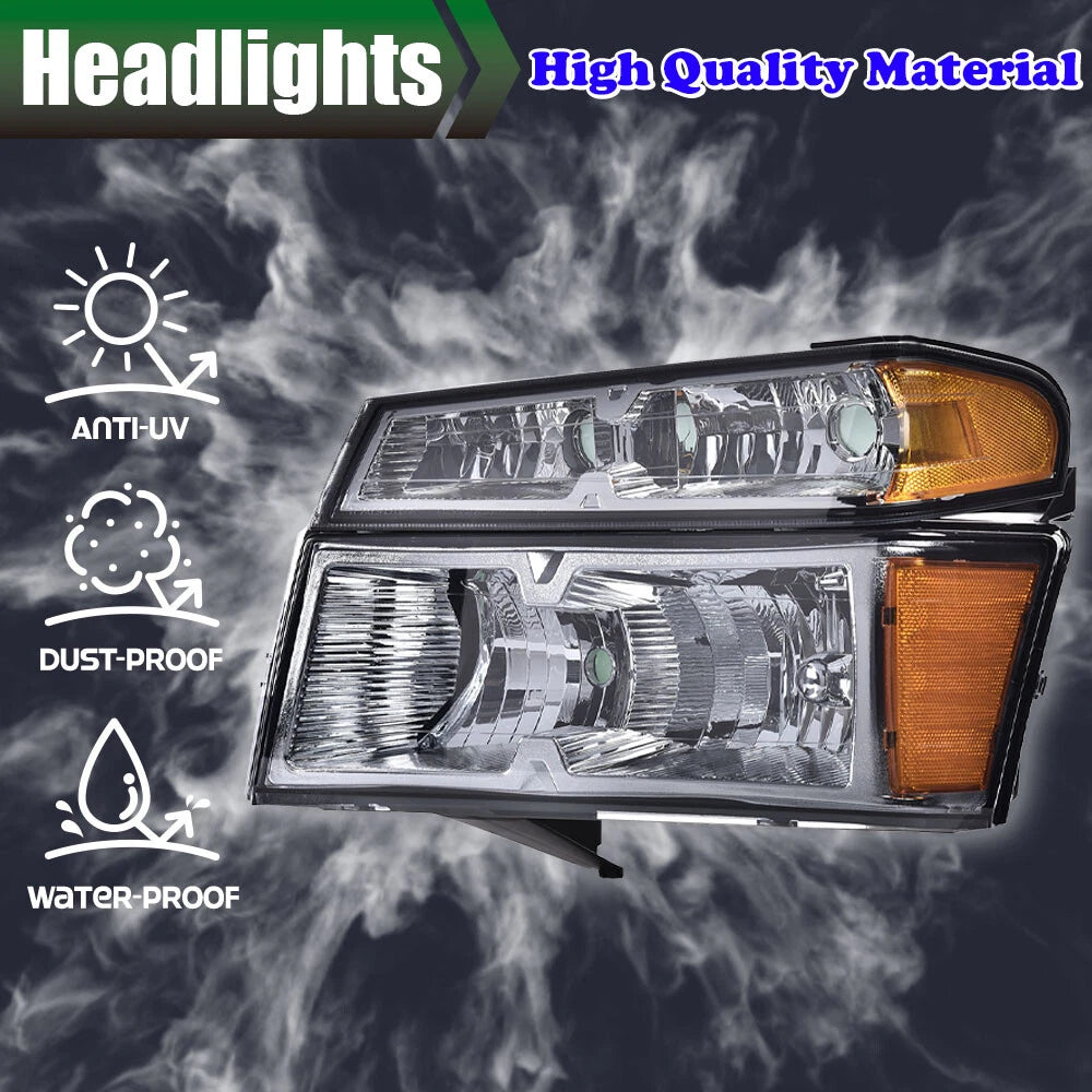 Headlight Assembly and Bumper Lights for GMC Canyon, Chevy Colorado (2004–2012)