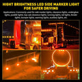 2X Amber LED Clearance Marker Lights for 12V-24V Vehicles Round EXV
