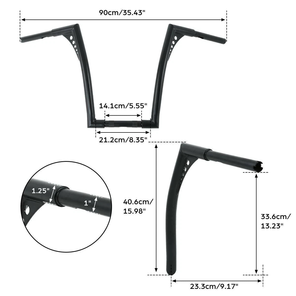 16" Handlebar Hanger Bar for Harley Sportster XL, Softail FLST, FXST (US)