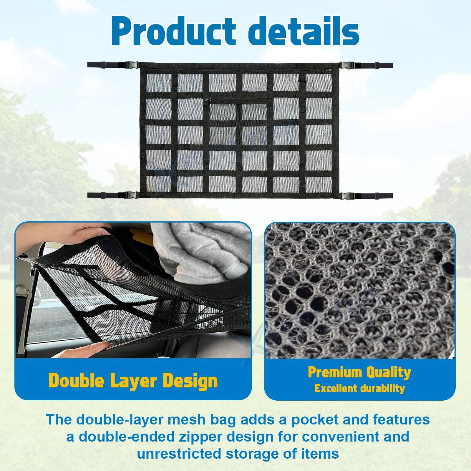 Roof Cargo Mesh Bag for Universal Road Trip (2012-2025)