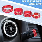 8 Pcs AC Vent Ring Cover Trim for GMC Sierra (2014–2018) Aluminum Red