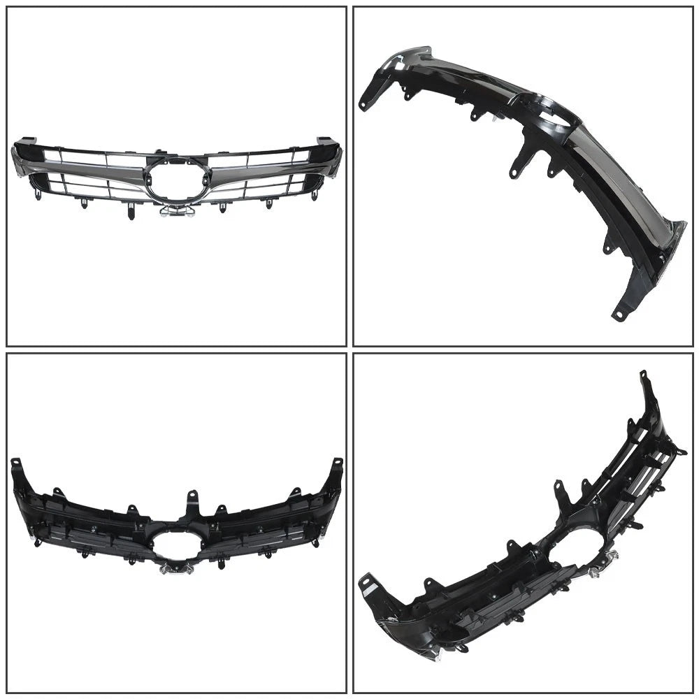 Set of 2 Chrome Upper and Lower Bumper Grilles for Toyota Camry SE (2015–2017)