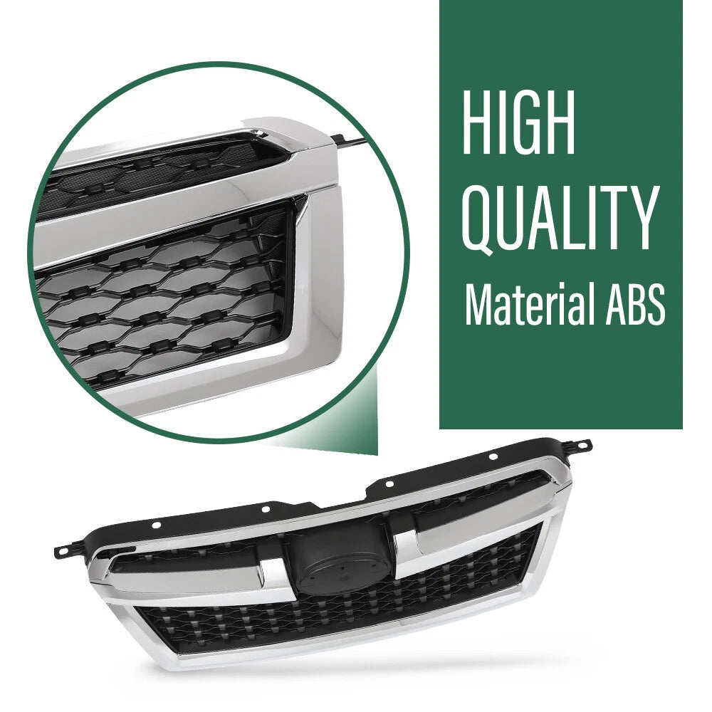 Front Bumper Upper Grille for Subaru Legacy (2013–2014) Black Chrome