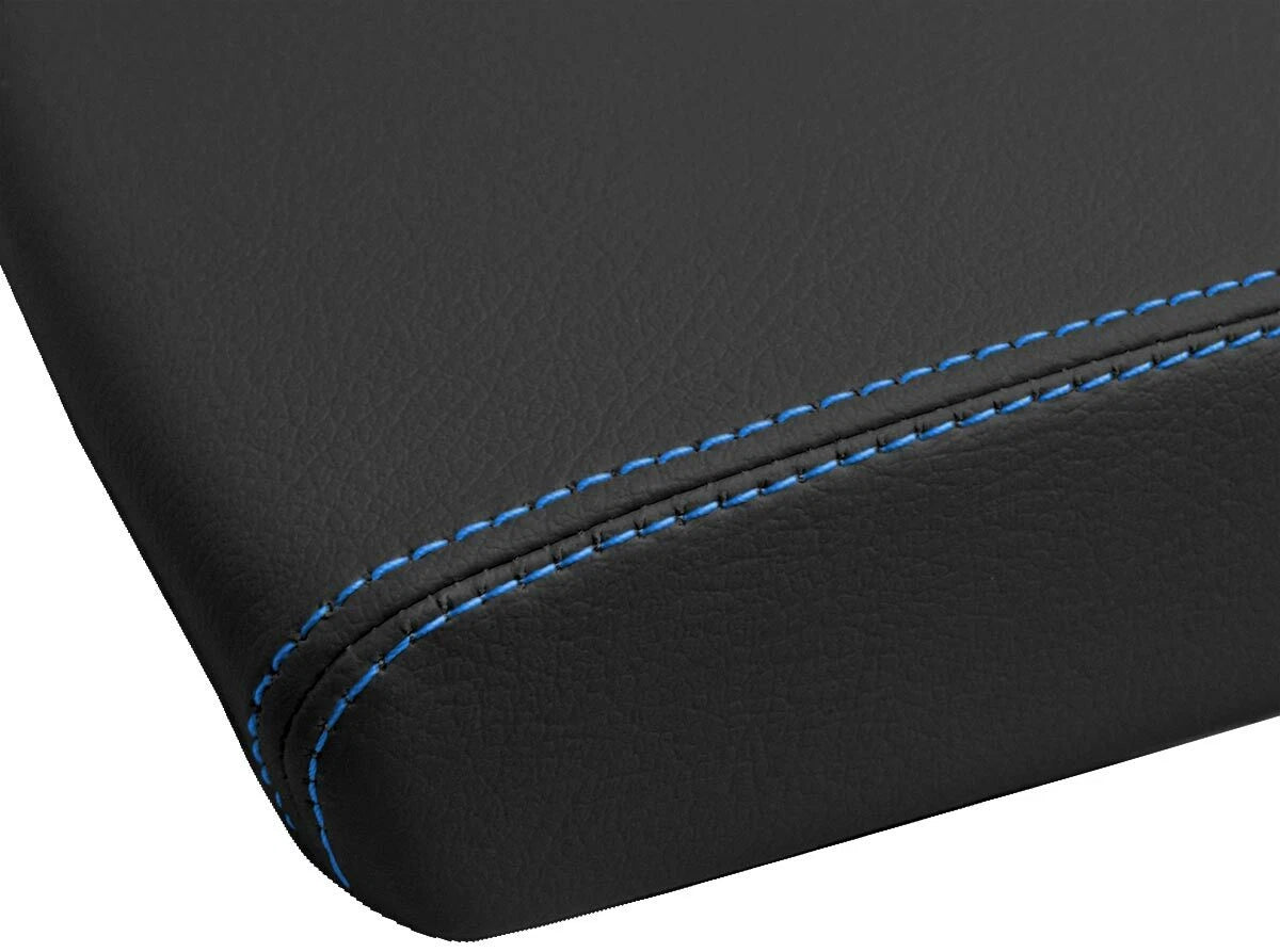 Leather Console Lid Bench Seat Cover for Buick LaCrosse (2005–2009) Blue Stitch
