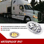 2PC Clear Amber LED Cab Side Marker Light for Freightliner Cascadia (2008–2017)