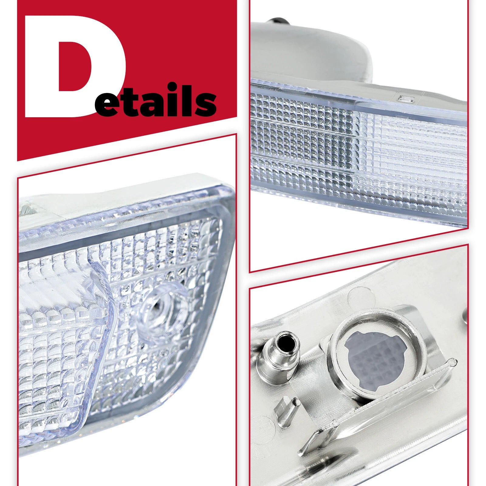 Chrome Front Bumper Signal Lights LH & RH W/Bulbs for Lexus LS400 (1990–1994)