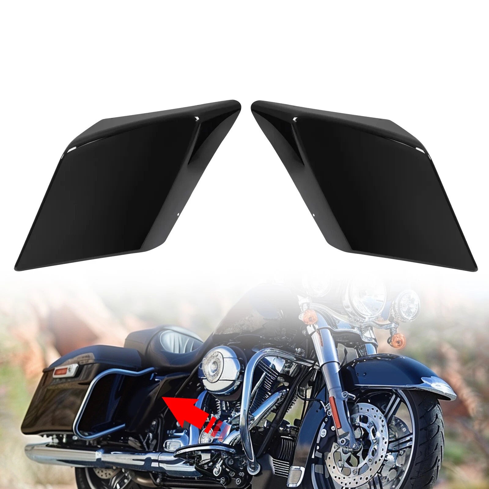 Stretched Extended Side Covers for Harley Touring Road Street Glide (1989–2013)
