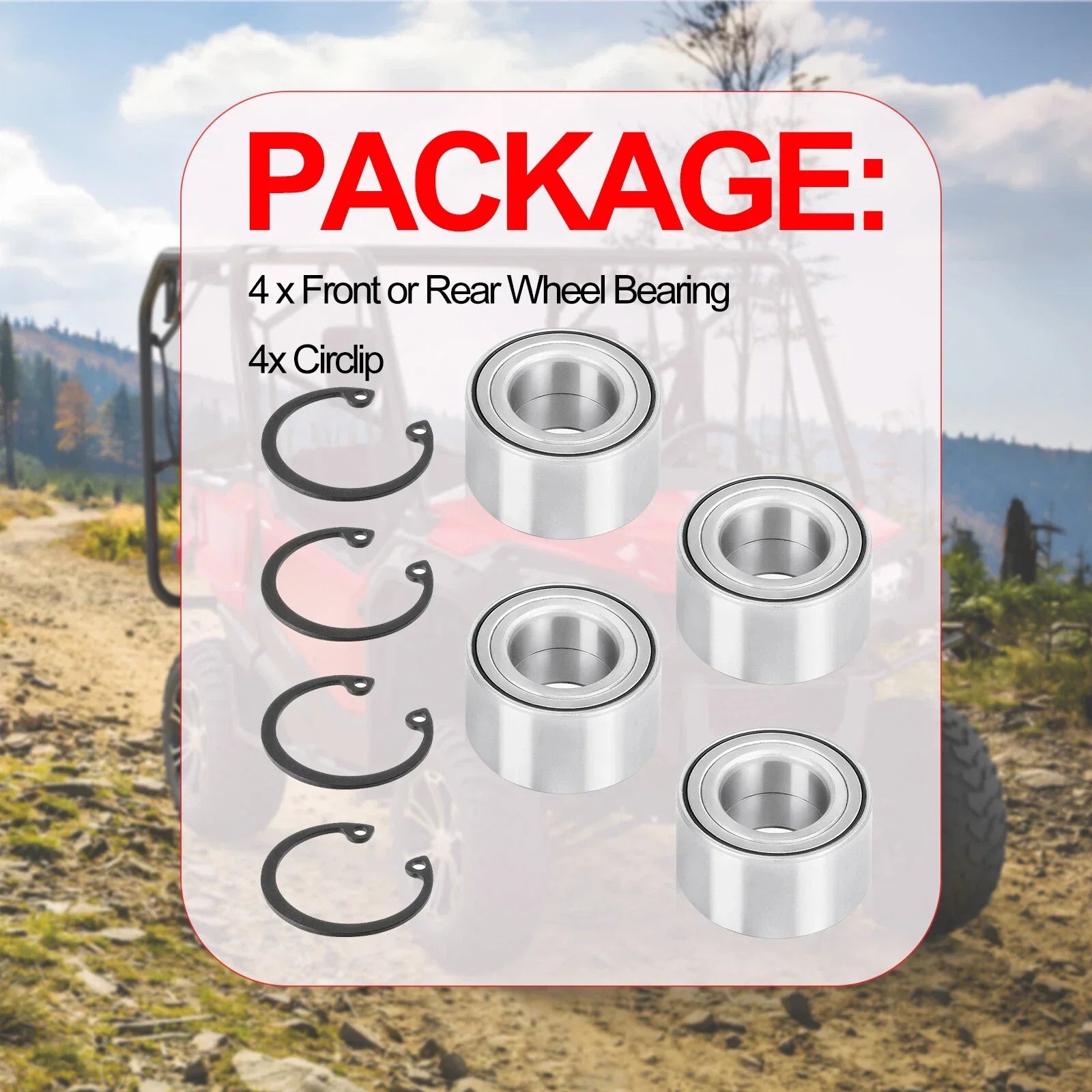 2 x Front & Rear Wheel Bearings for Honda Talon 1000 (2019–2023)