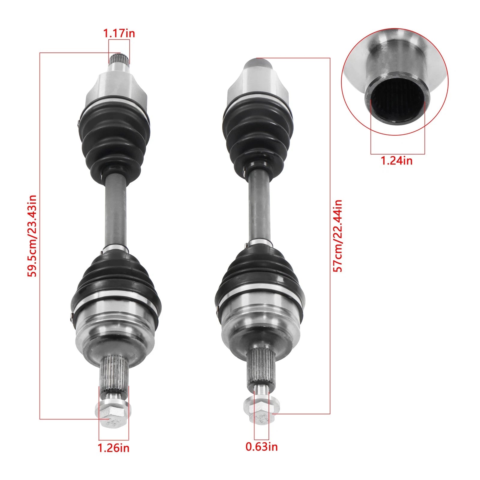 2X Front Axle Joint Assembly for Mercedes C300 C400 C450 AMG (2015–2017)