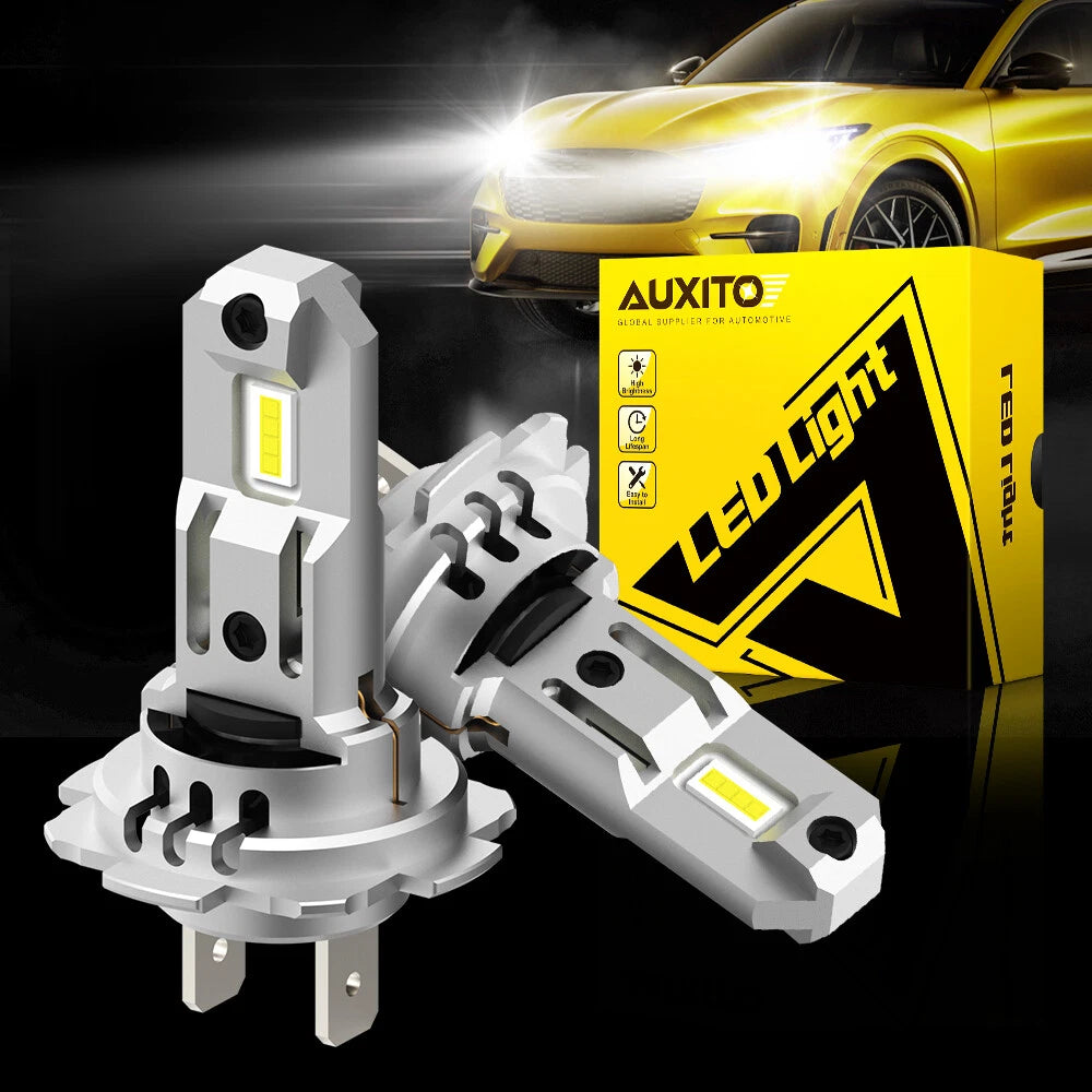 2X H7 LED Headlight Bulbs for High/Low Beam (36000LM, 6500K)