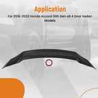 Rear Trunk Spoiler Wing Lip for Honda Accord 4 Door (2018–2022) Black