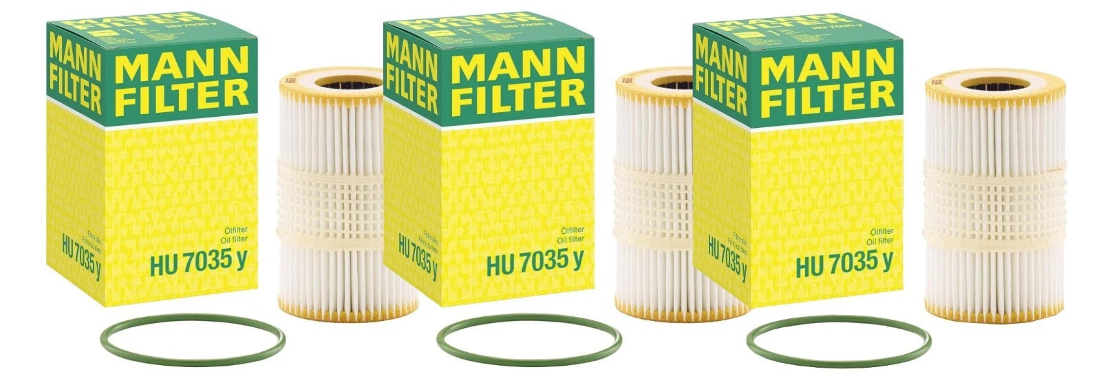 Set of 3 Engine Oil Filters HU 7035 for Audi A6 A7 A8 Quattro Q7
