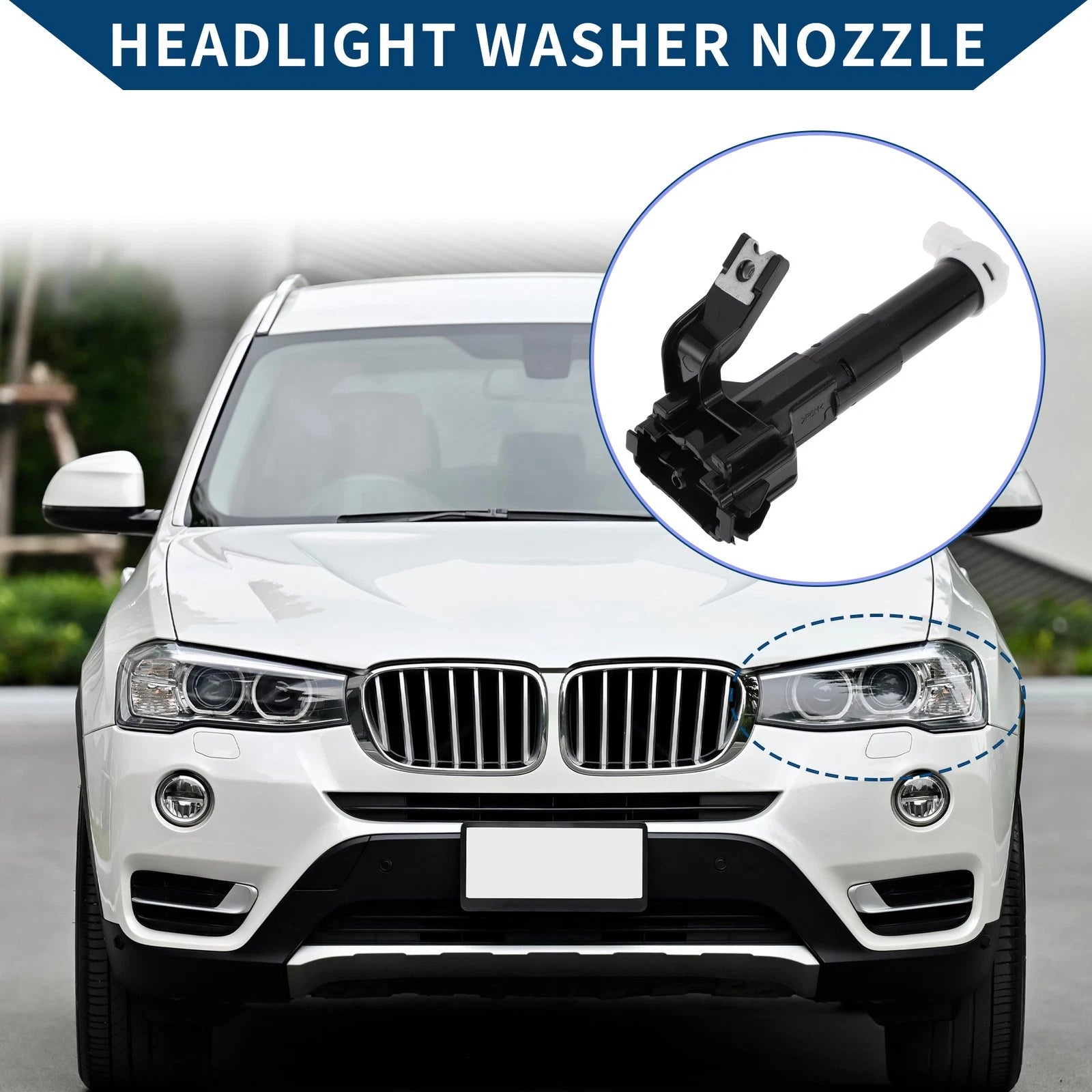 Front Driver Side Headlight Washer Nozzle for Toyota Land Cruiser (2008–2021) No.8520860060
