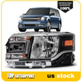 Driver Left Headlight for Ford Flex (2013–2019) Black Housing with Bulbs