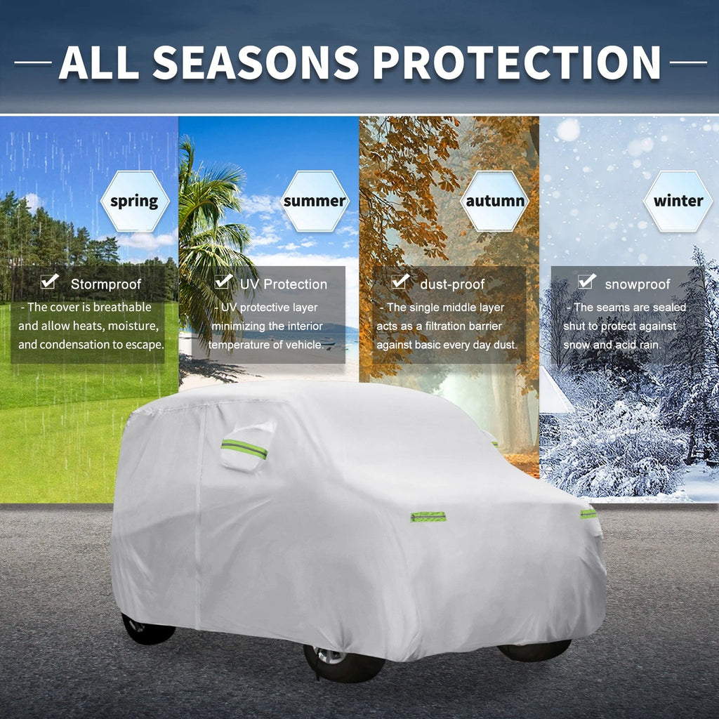 Waterproof Car Cover with Hook for Suzuki WagonR (375x148x143cm)