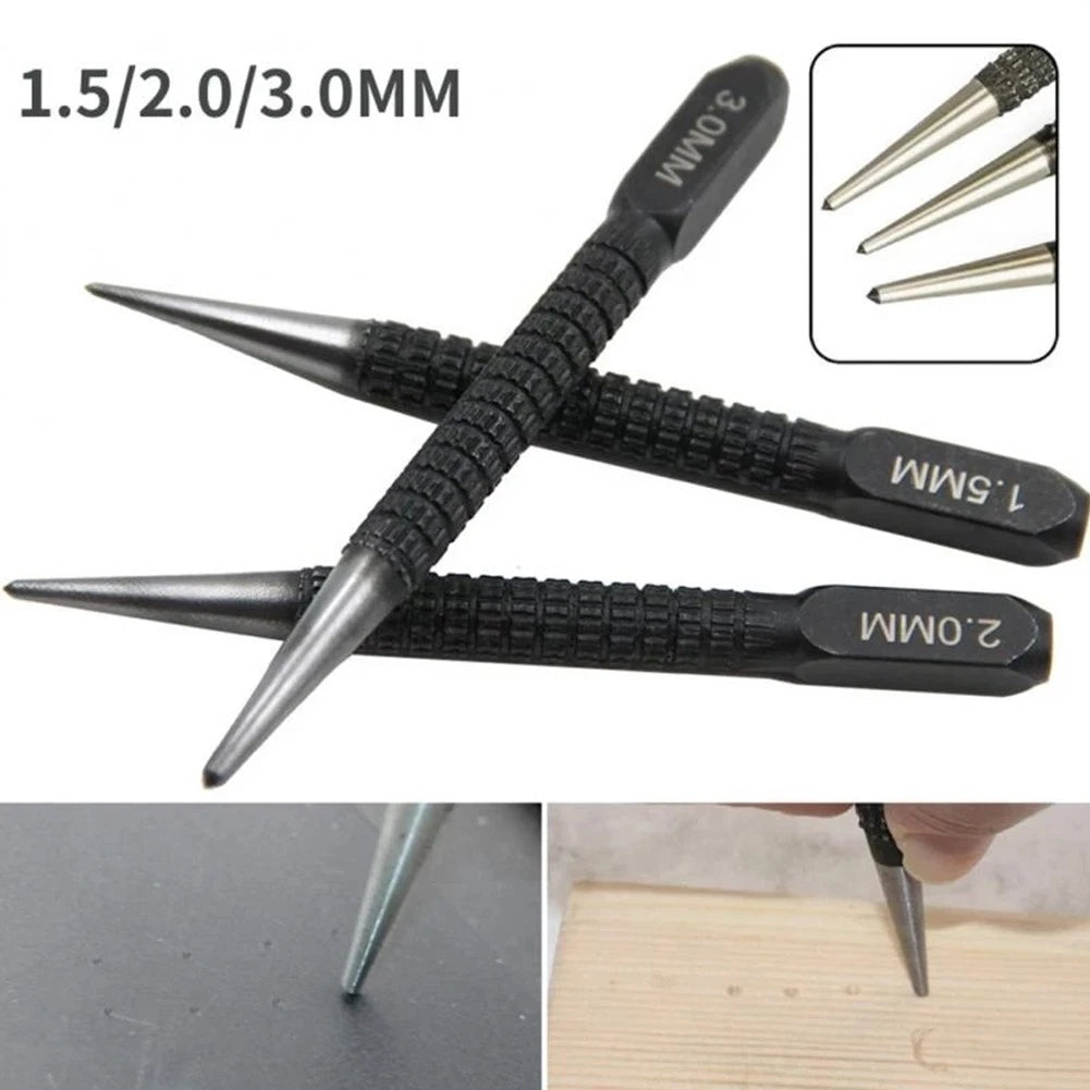 Marking Center Punch Set of 3 - 1.5mm, 2mm, 3mm Alloy Steel