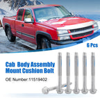 Set of 6 M12x1.75 Car Mount Cushion Bolts No.11519402 for Chevrolet Silverado 1500 (2014–2023)