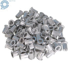 100 Pack Aluminum Flat Head Rivet Nut Insert for Metric M6