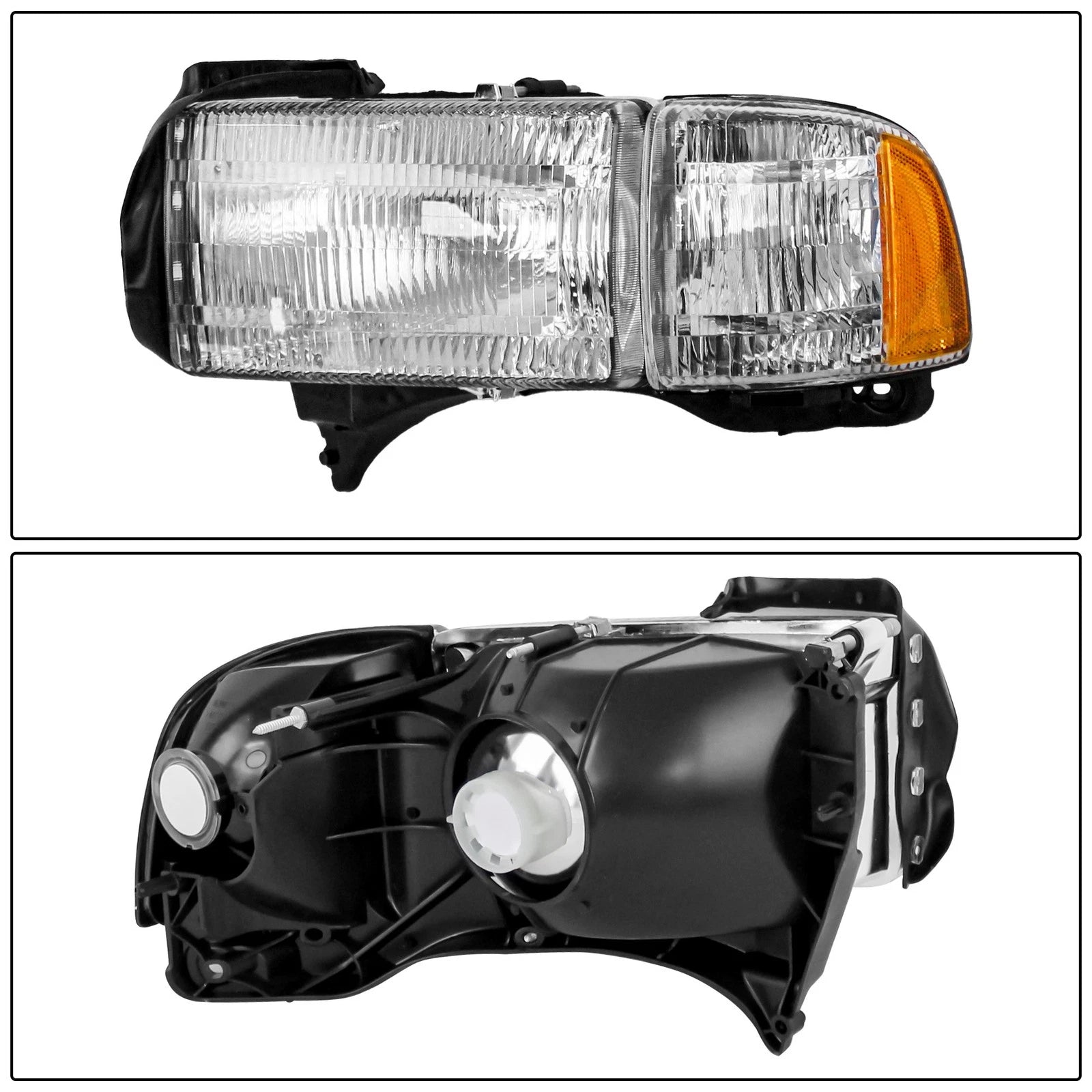 Pair Headlights for Dodge Ram 1500 2500 3500 (1994-2002)
