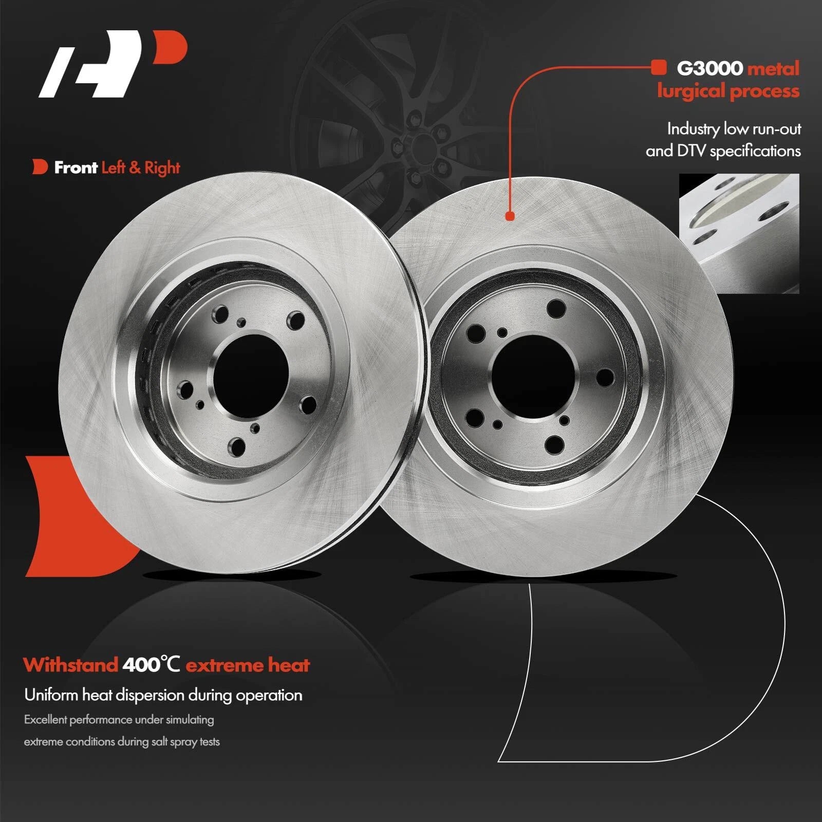 Front Disc Brake Rotors & Ceramic Pads for Honda Odyssey (2018–2023)