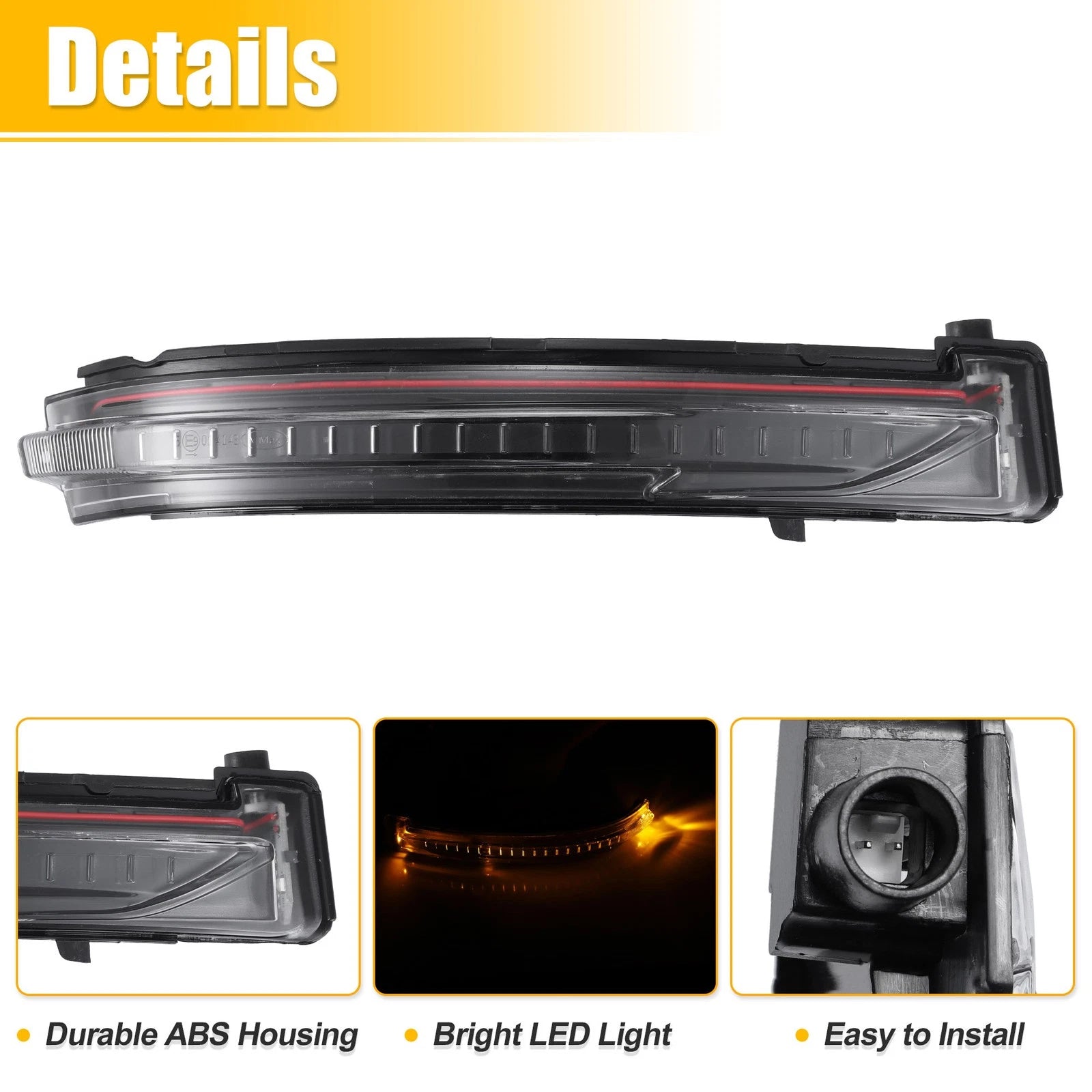 Right Side Mirror LED Turn Signal Indicator Light for Nissan Rogue (2014–2020)