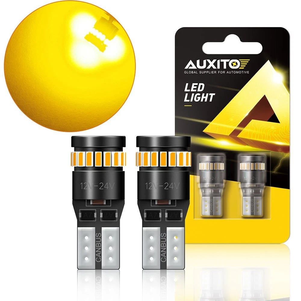 Canbus LED Bulbs 192 168 T10 Amber 3000K for Front Side Marker