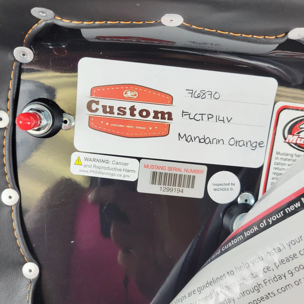 Passenger Pad for Harley Chopped Tour-Pak FLH/T (2014–2023) - Orange Stitch