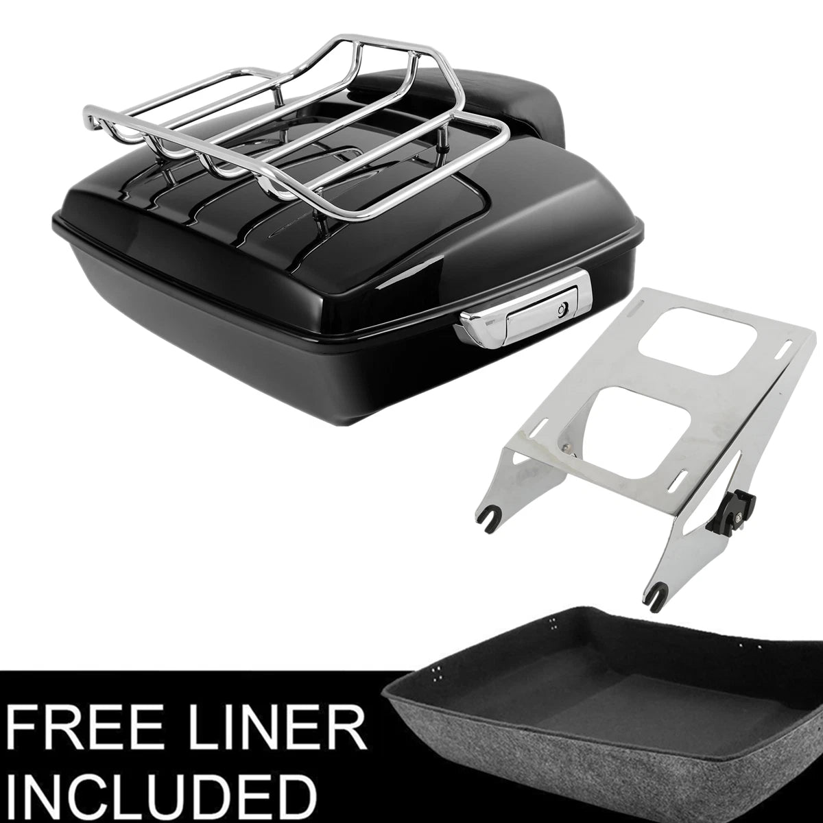 Chopped Trunk Backrest Pad Mount Rack for Harley Touring Road Glide (2014–2023)