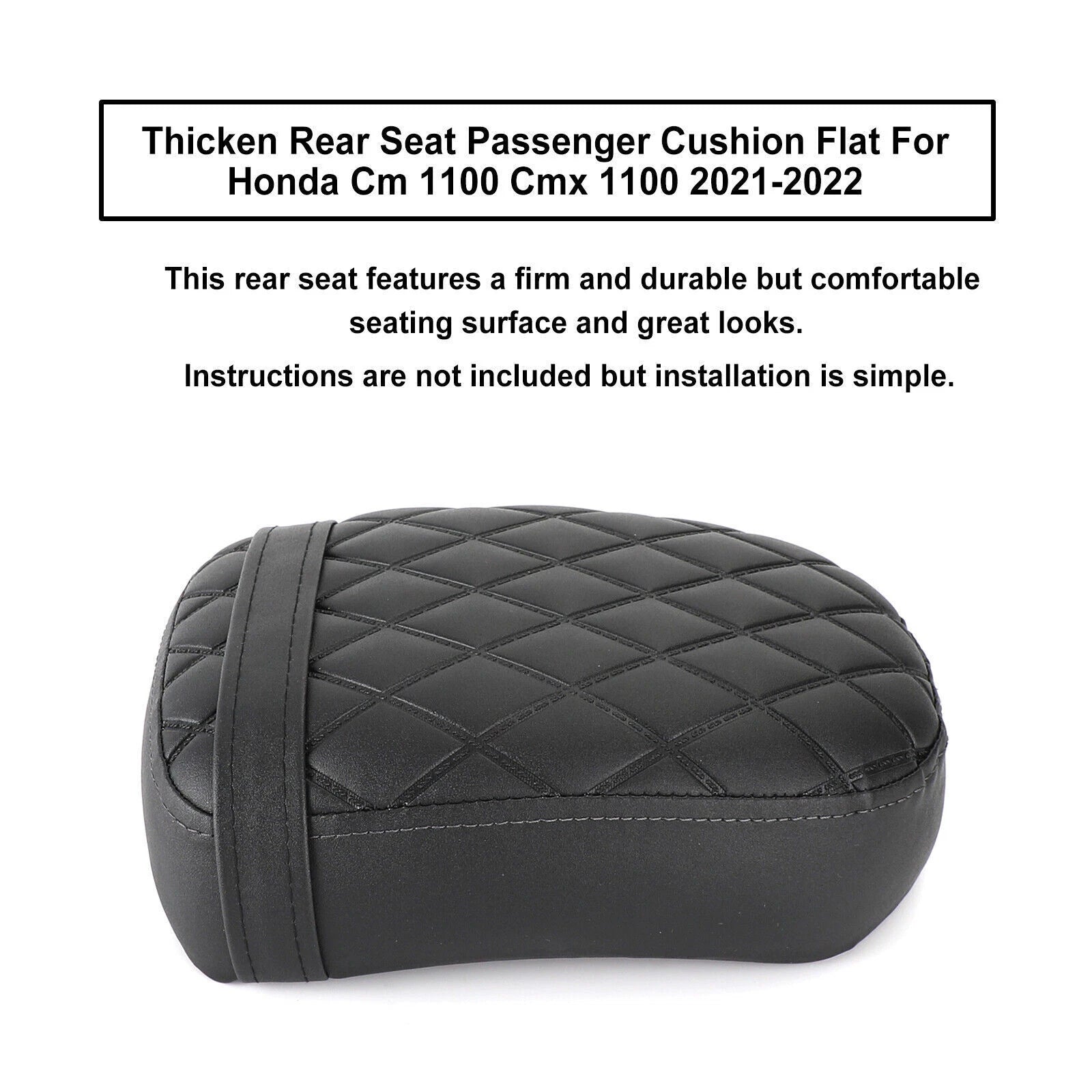 Rear Seat Passenger Cushion for Honda CM 1100 CMX 1100 (2021–2024) Flat Black
