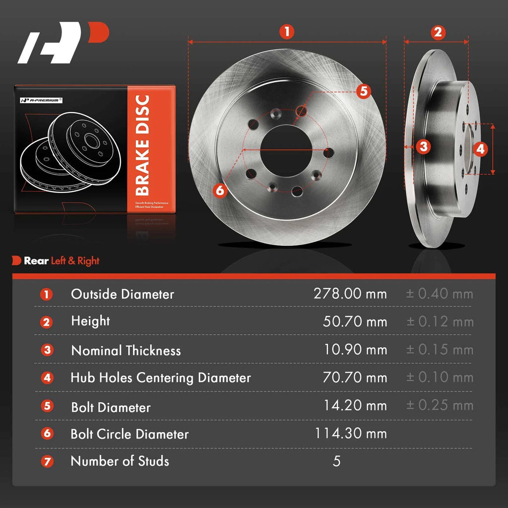 Rear Disc Brake Rotors for Chevy Impala, Buick LaCrosse (2006–2010)