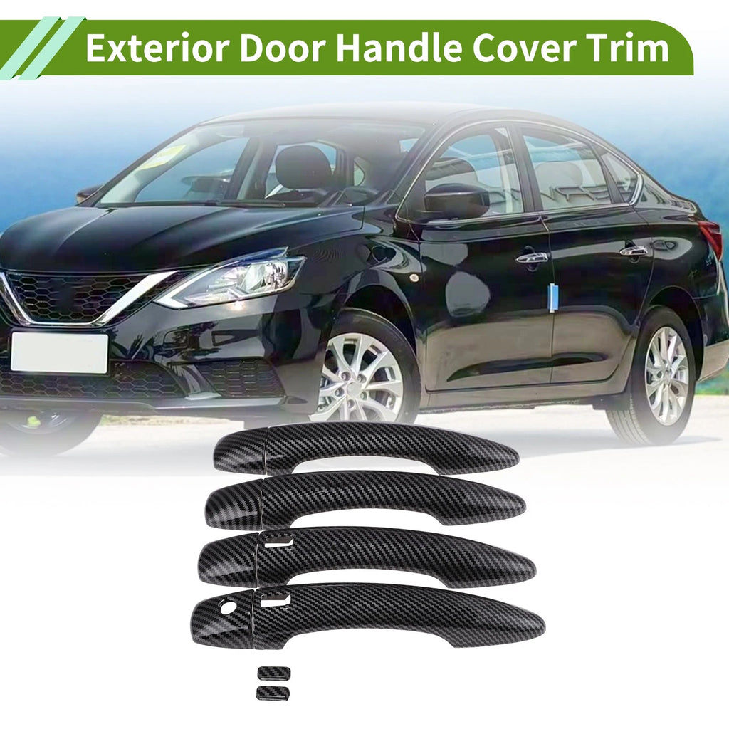 Exterior Door Handle Cover Trim for Nissan Sentra (2020–2025) Carbon Fiber Black