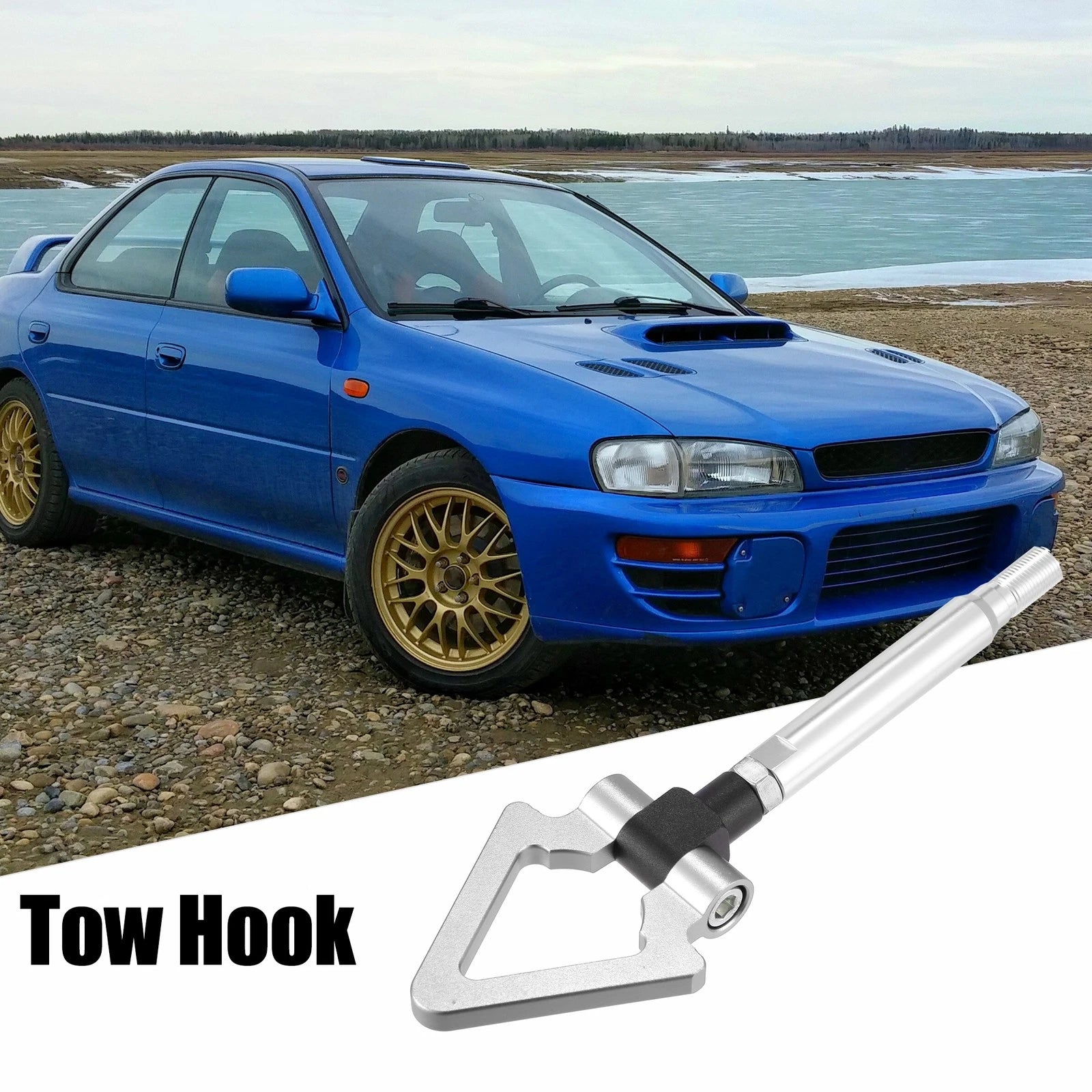 Front Bumper Trailer Ring Towing Hook for Subaru (Silver Tone)