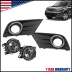 Front Bumper Fog Light Lamp Cover & Chrome Trim for Honda Pilot (2012–2015)