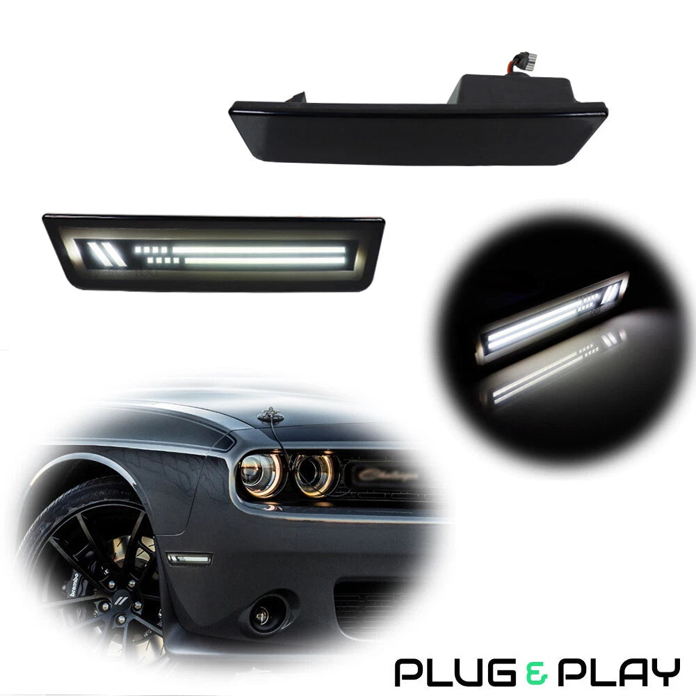 White LED Front Side Marker for Dodge Challenger (2008–2014)