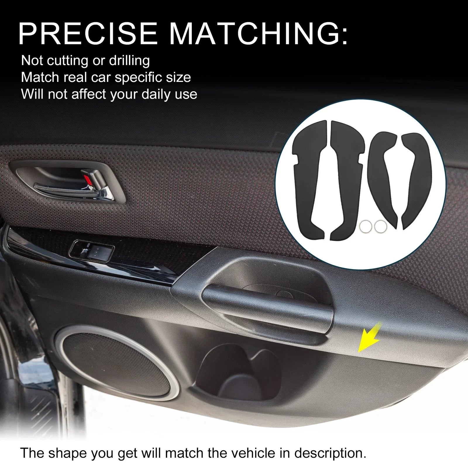 Car Door Leather Anti Kick Pad Sticker for Mercedes-Benz A Class (2014)