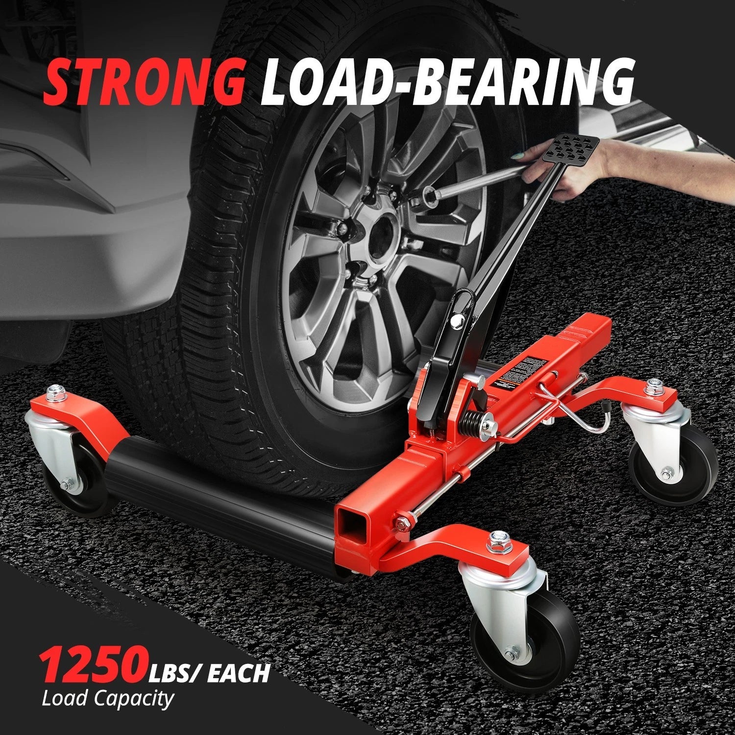 Set of 2 Hydraulic Wheel Repair Dolly Jacks 10.2"-23" 1250lbs Capacity
