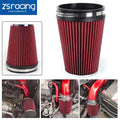6" Universal Inlet Truck Air Intake Cone Dry Air Filter Red